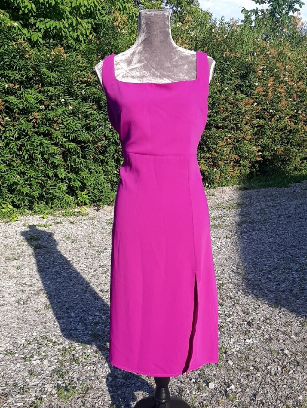 Ricki's💜True Purple Square-Neck Midi Dress with Side Slit Good Cond Sz 14 - Picture 2 of 11